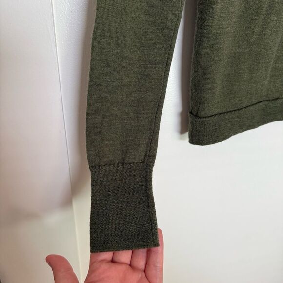 J Crew Sweater Womens Sz XS Green Knit 100% Merino Wool Minimalist Preppy - Picture 4 of 11